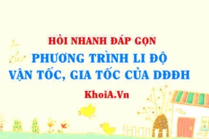 Phương trình li độ vận tốc gia tốc của dao động điều hòa lớp 11?